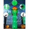 12FT Halloween Inflatable with LED Light, Giant Pumpkin Halloween Outdoor Decoration Scary Pumpkin Skeleton Blow up Inflatable - Image 3